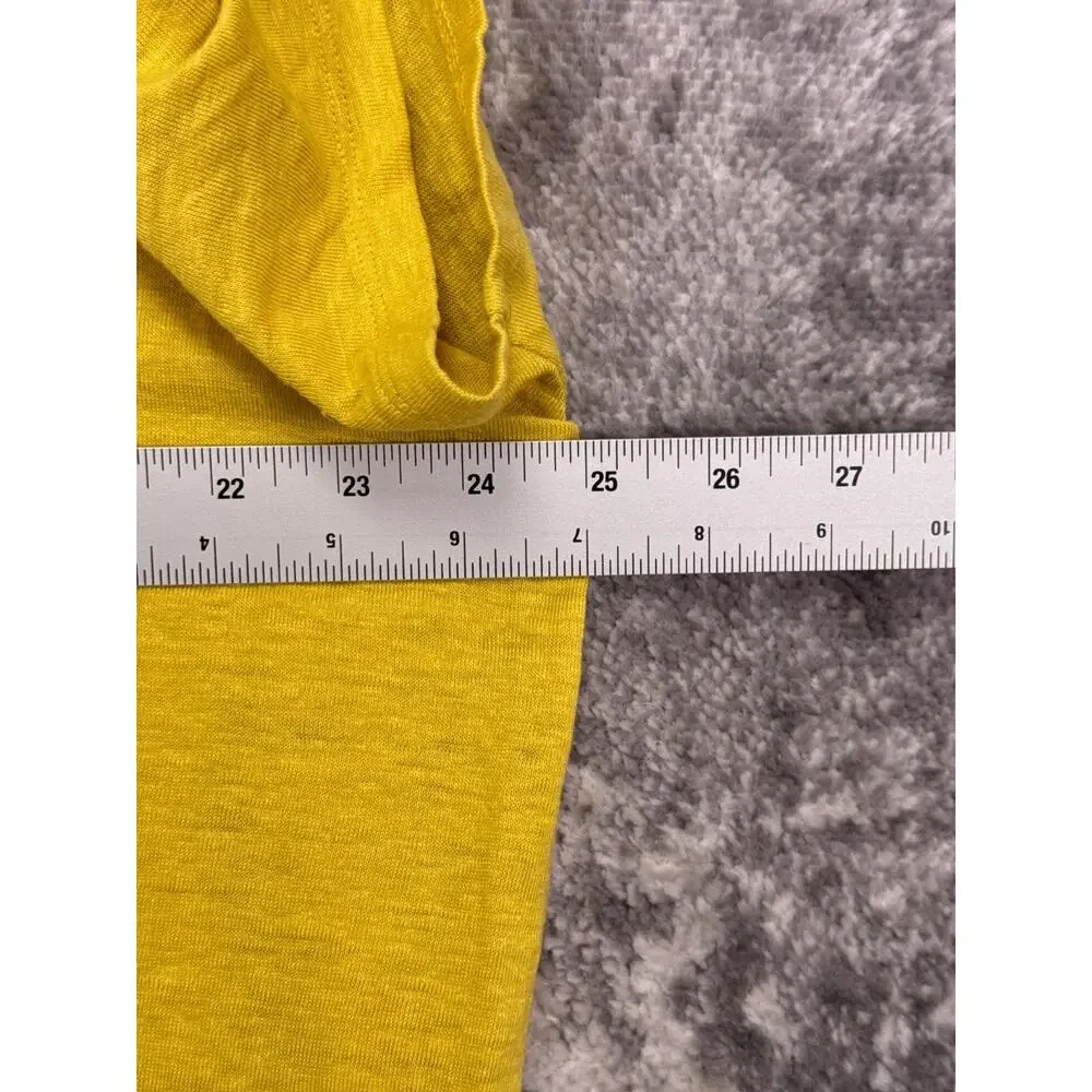 Eileen Fisher Top XL Womens Yellow Organic Linen Short Sleeve